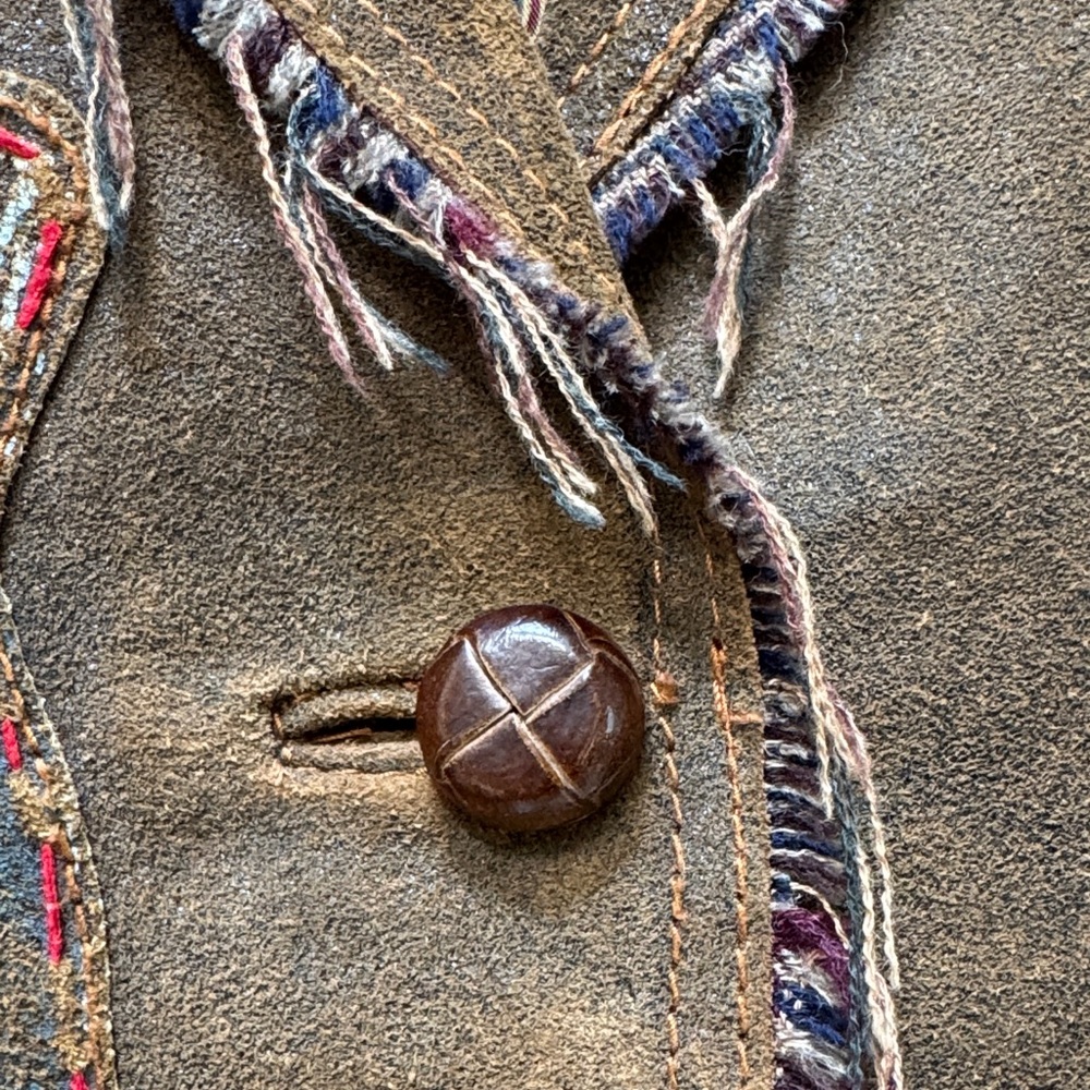 Vintage Brown Patchwork Leather Blazer - image 3